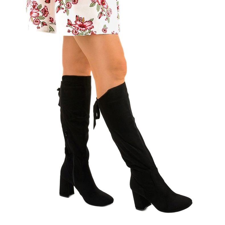 Crne gležnjače s Shimmerfogom od eko antilopa crno 1