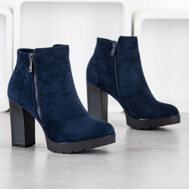 Small Swan Čizme s visokim potpeticama mornarsko plava 1