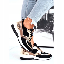 Vinceza Ženske sportske cipele kožne crne i zlatne 21-7777 crno zlatna 2