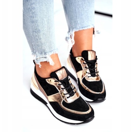 Vinceza Ženske sportske cipele kožne crne i zlatne 21-7777 crno zlatna 4