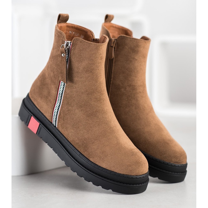 Seastar Čizme na crnoj platformi smeđa višebojan 1