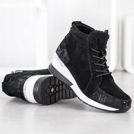 Filippo Kožne čizme na vezanje crna 2