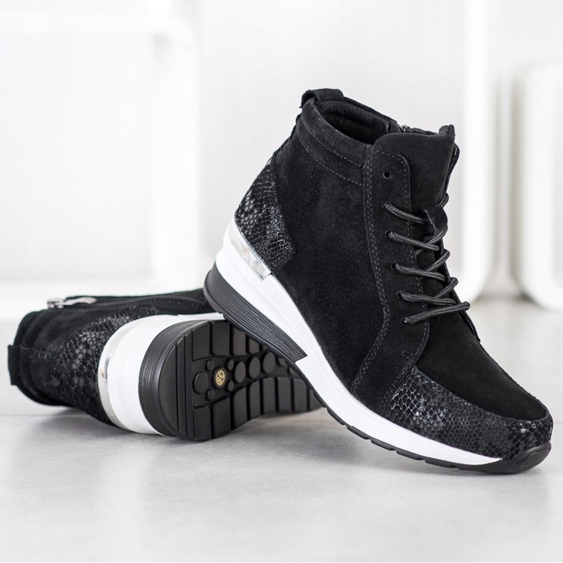 Filippo Kožne čizme na vezanje crna 2