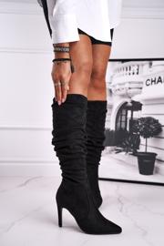 SEA Ženske čizme na antilop visokoj peti, crna BM217 Dynamic crno 1