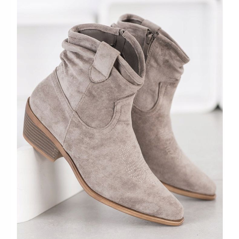 Cm Paris Kaubojske čizme od antilopa bež 1