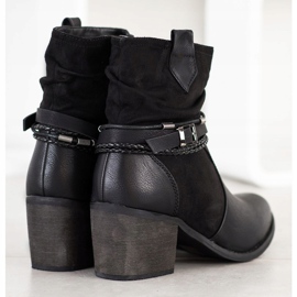 SHELOVET Čizme s ukrasnim prugama crno 1