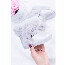 FRROCK Tople dječje čizme za snijeg s krznenim srebrnim JellyBeans srebro 1