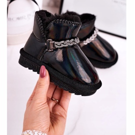 Apawwa Dječje čizme za snijeg s krznom Petrol Black Princess crno 1