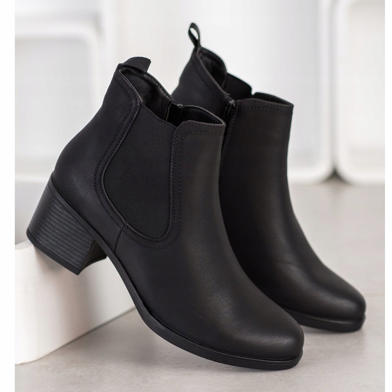 J. Star Čizme na niskom postu crno 2