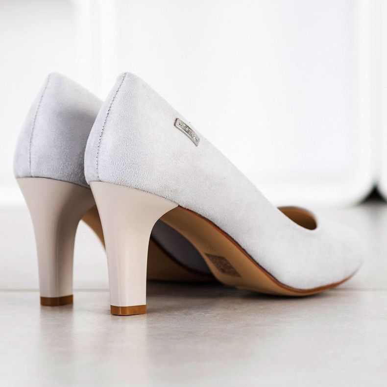 J. Star Ležerne pumpe na petu siva 1