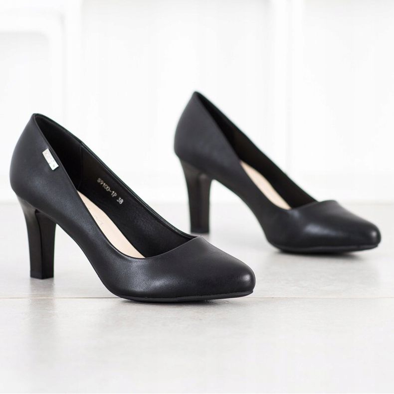 J. Star Ležerne pumpe na petu crna 1