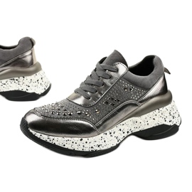 Sive tenisice izrađene od anti-kože kože antilopa Quijor siva 1