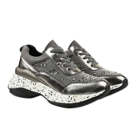 Sive tenisice izrađene od anti-kože kože antilopa Quijor siva 2