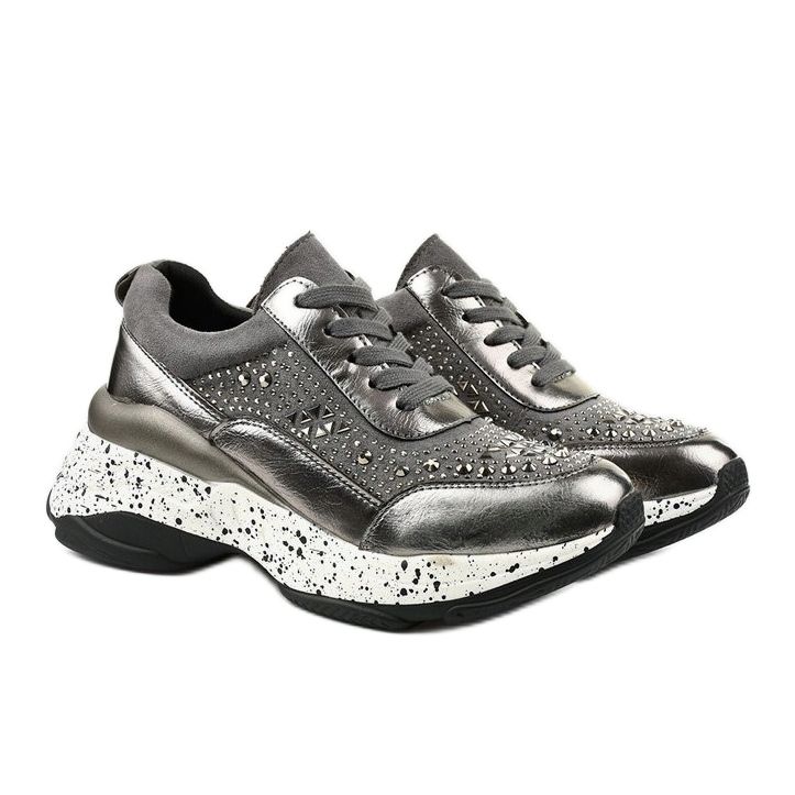 Sive tenisice izrađene od anti-kože kože antilopa Quijor siva 2