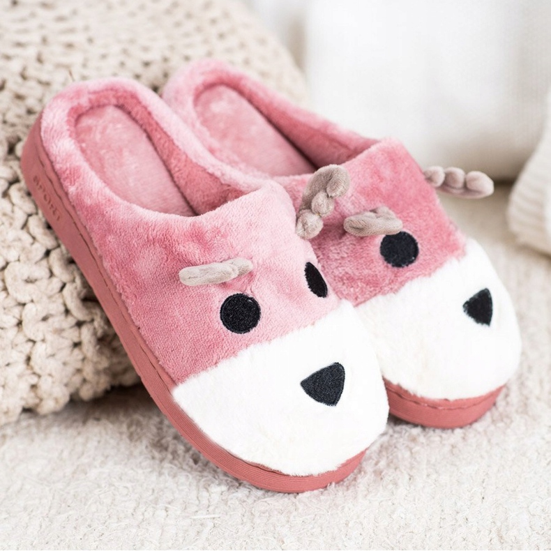 Bona Sobonske papuče bež bijela ružičasta 1