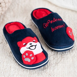 Bona Papuče dobrodošlice kući bijela crvena tamnoplava 1