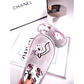 Dječje sive jednorog papuče s jednorogom ružičasta srebro siva 2