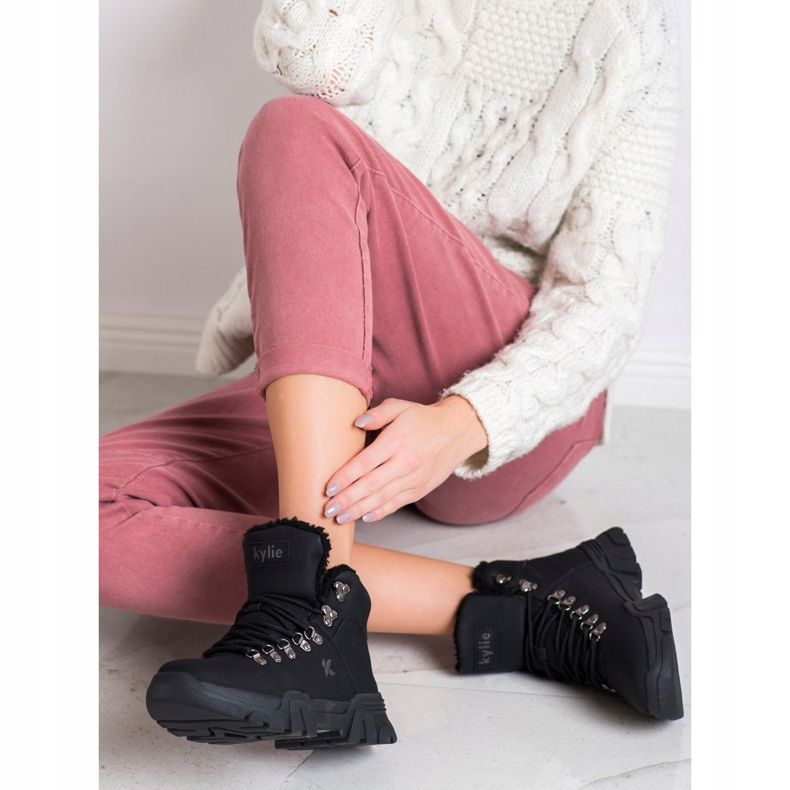 Kylie Crni hvatači s ovčjom kožom crno 1