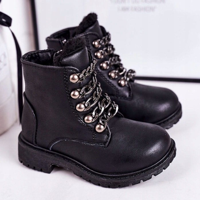 Dječji izolirani hvatači od ekološke kože Lančić Black Rock &amp; Roll crna 1