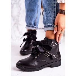 SEA Ženske tople čizme sa kopčama i vrpcom crne Special crno 1