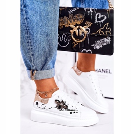 Ženske sportske cipele Tenisice s bijelim zlatnim amurima Fly bijela 1