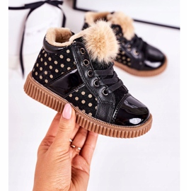 Linshi Dječje tenisice sa toplim čizmama u crnoj točkici Anastasia crna 2