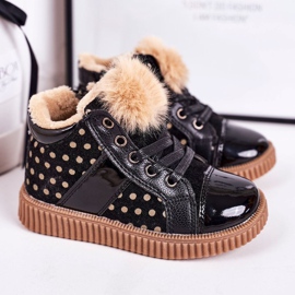Linshi Dječje tenisice sa toplim čizmama u crnoj točkici Anastasia 1