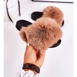 Dječje papuče s krznom Svijetlosmeđa Fashionista 2