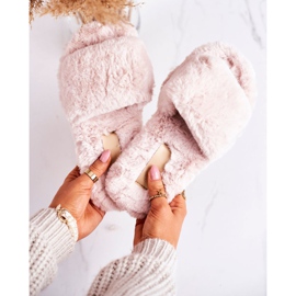 FRJ Ženske krznene papuče Bež Cold Days 2