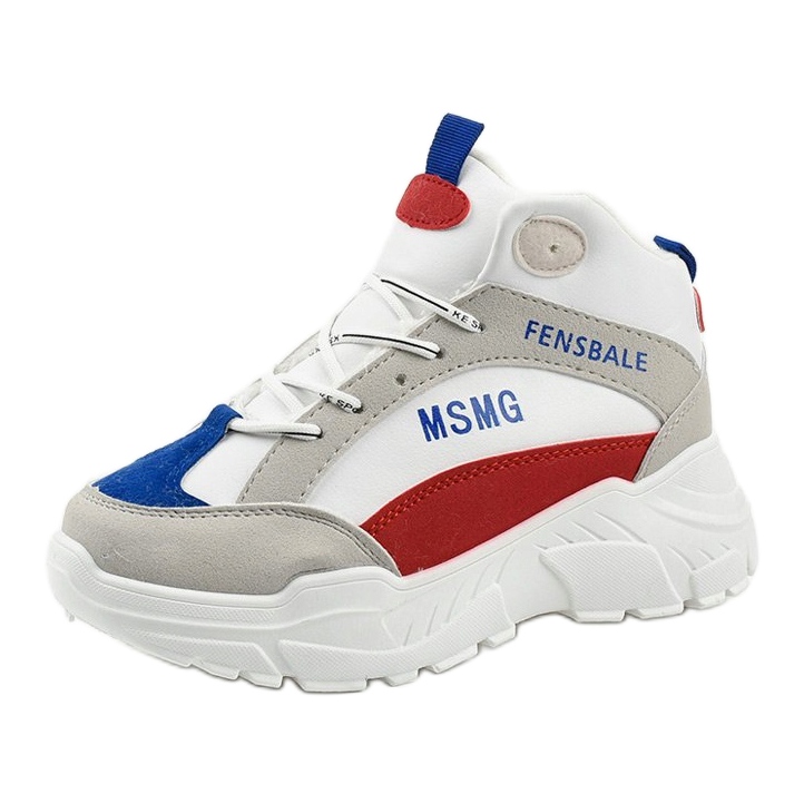 Bijele tenisice, izolirane tenisice od trapera bijela raznobojna 1