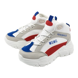 Bijele tenisice, izolirane tenisice od trapera bijela višebojan 2