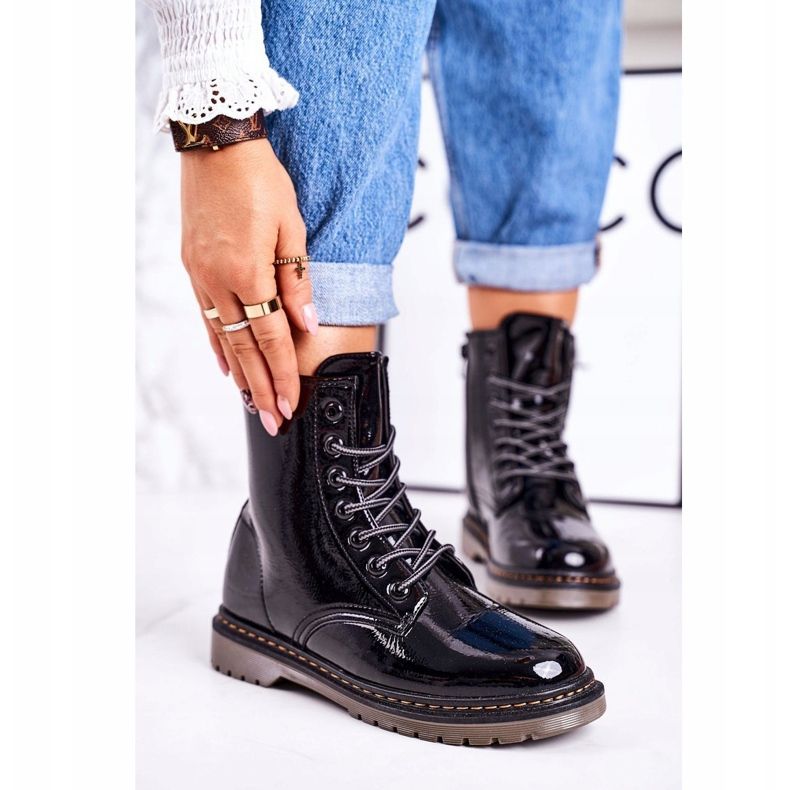 Ženske tople čizme Lakirane čizme Black Thunder crna 1