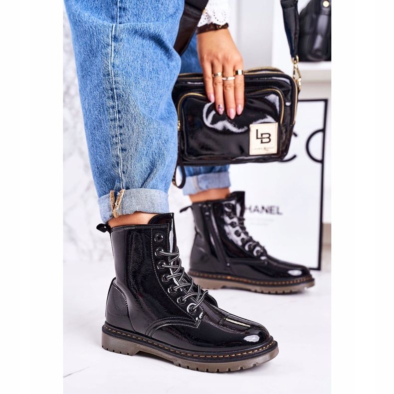 Ženske tople čizme Lakirane čizme Black Thunder crna 2