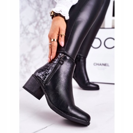 PJ1 Ženske tople čizme na životinjama s visokim potpeticama ispis crne boje Confidence crna 1