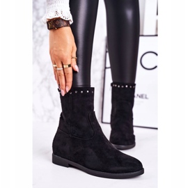 PJ1 Ženske crne izolirane čizme sa izvedbom od antilopa crna 1