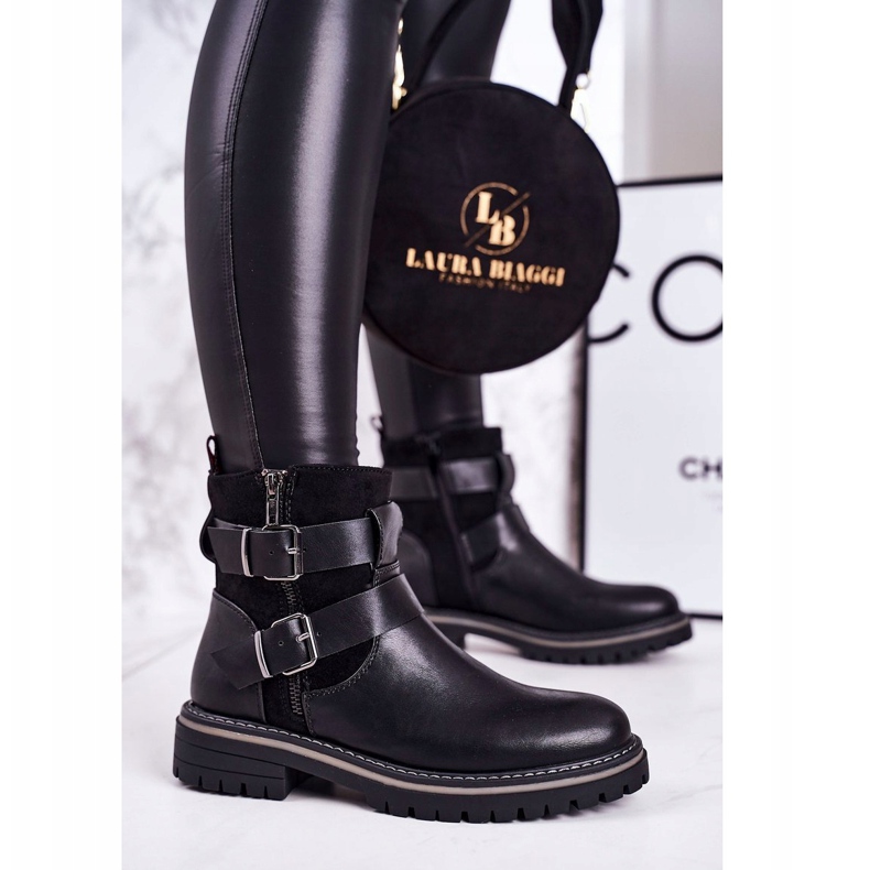 PJ1 Ženske tople čizme radnice Crni intenzitet crno 1