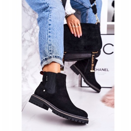 PJ1 Ženske tople čizme Chelsea Crne putničke čizme od antilopa crna 2