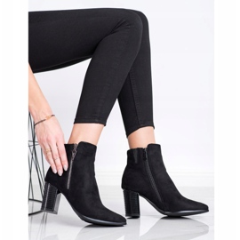 SHELOVET Elegantne čizme s ukrasnom petom crno 2