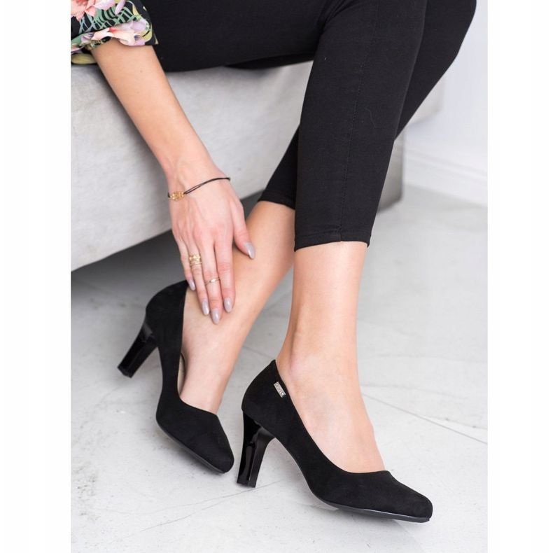 J. Star Ležerne pumpe na petu crno 1