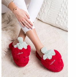 Bona Papuče od jagoda crvena siva 1