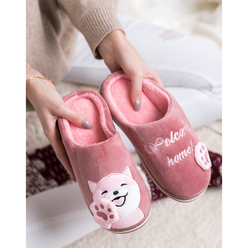 Bona Papuče dobrodošlice kući ružičasta 1