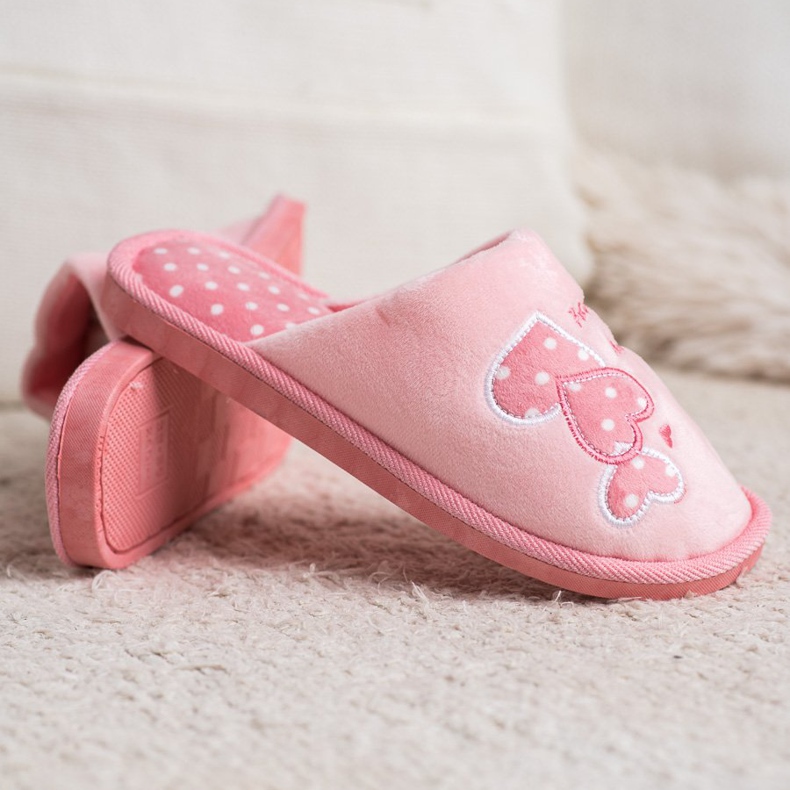 Bona Tople papuče Happy Comfort bijela ružičasta 1