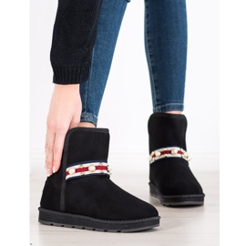 Bona Mukluki s ukrasnom trakom crna 1