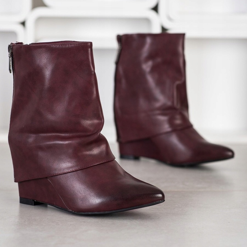 Sweet Shoes Modne čizme na klin crvena 1