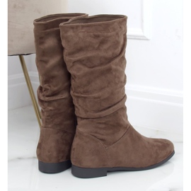 Ženske čizme na ravnu petu J19-92 Khaki kaki zelena 2