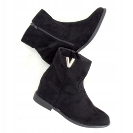 Crne ZT1013 Crne čizme na skrivenoj klinnoj peti crno 1