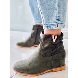 Zelene ZT1013 Zelene čizme na skrivenom klinu zelena 1