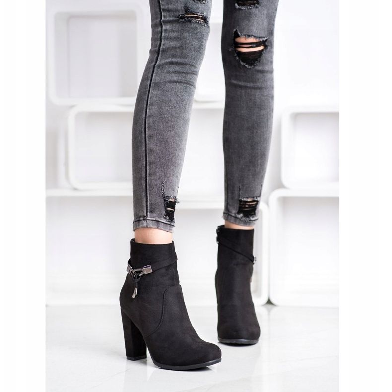 Abloom Elegantne čizme od antilopa crno 1