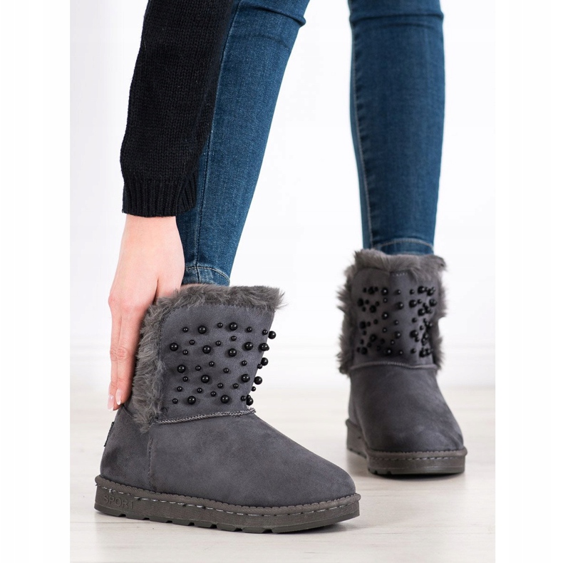 Bona Mukluki s perlicama siva 1