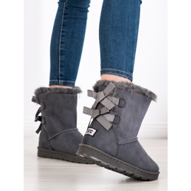 Bona Sivi mukluki s mašnicama siva 1